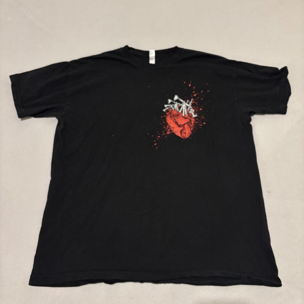 Sage Francis War Inside Heart Graphic T Shirt Black XL American Apparel USA Made